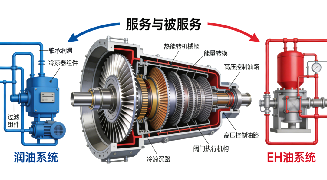 透平系統(tǒng)與潤滑油系統(tǒng)、EH油系統(tǒng)的功能定位與關(guān)聯(lián)分析 圖3